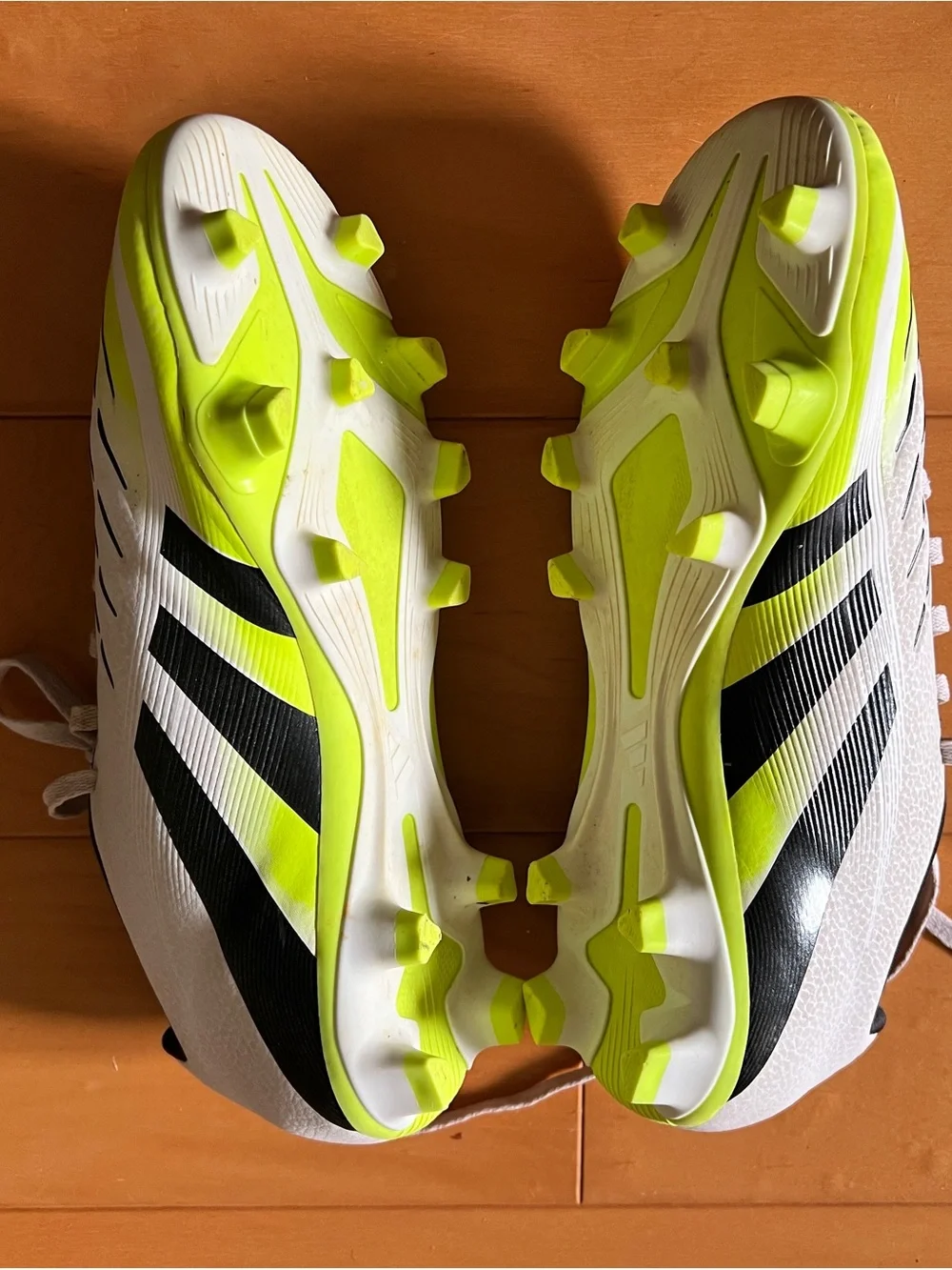 Adidas Kids Predator Soccer Cleats - White & Neon Yellow